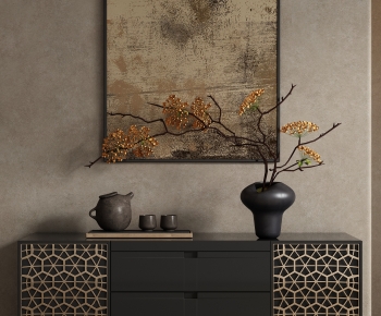 侘寂中古风花瓶摆件挂画组合-ID:869425063
