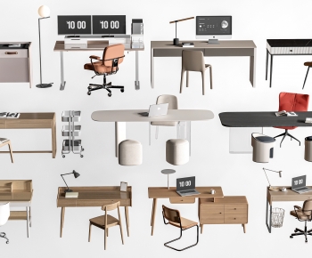 Modern Office Desk And Chair-ID:770700094