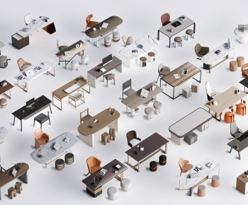 Modern Office Desk And Chair-ID:711699014