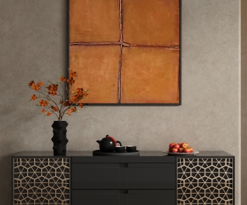 侘寂中古风花瓶摆件挂画组合-ID:386460073