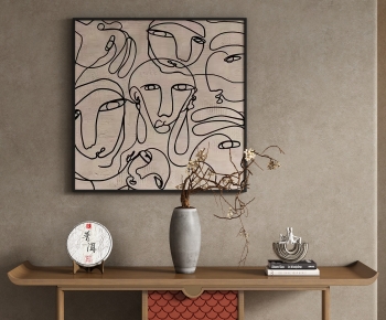 侘寂中古风花瓶摆件挂画组合-ID:502535101