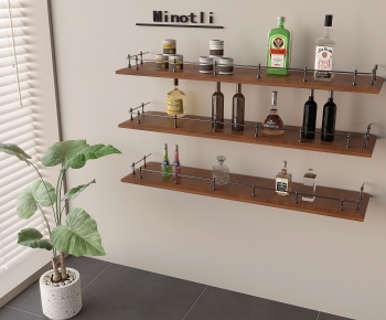 现代墙上置物架酒架组合-ID:811330087