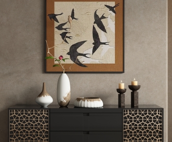 侘寂中古风花瓶摆件挂画组合-ID:984180933