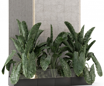 现代室内混凝土基座绿植景观-ID:731057883