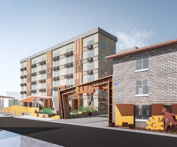 Modern Building Appearance-ID:383377085