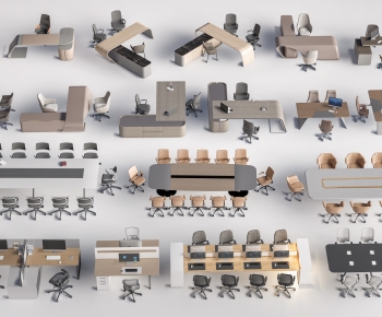 Modern Office Desk And Chair-ID:781095984