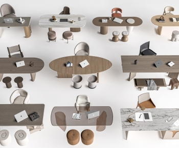 Modern Computer Desk And Chair-ID:313824899