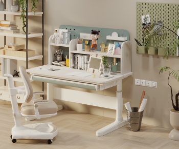 Modern Computer Desk And Chair-ID:750535014