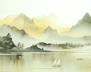 新中式壁纸壁画-ID:399131068
