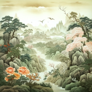 中式壁纸壁画-ID:200567014