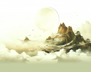 中式壁纸壁画-ID:305669079