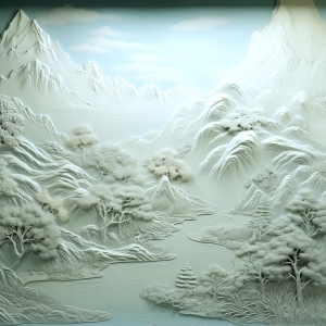 新中式浮雕山水装饰画-ID:626739036