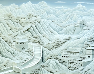 新中式浮雕山水装饰画-ID:191653979