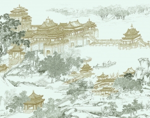 新中式壁纸壁画-ID:224931968
