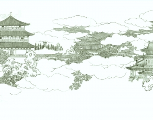 新中式壁纸壁画-ID:412368068