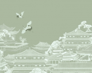 新中式壁纸壁画-ID:347393048