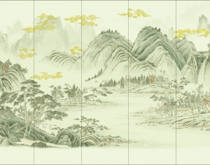 新中式壁纸壁画-ID:134676936