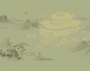 新中式壁纸壁画-ID:479879413