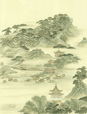 新中式壁纸壁画-ID:923372038
