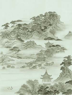 新中式壁纸壁画-ID:364702944