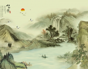 新中式壁纸壁画-ID:851558923