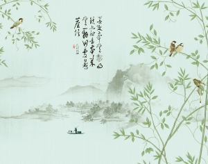 新中式壁纸壁画-ID:434901951