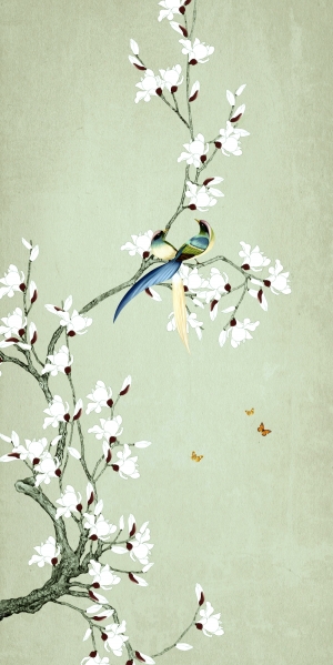 新中式花鸟壁纸-ID:506629949