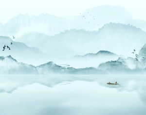 新中式山水壁纸-ID:447630884