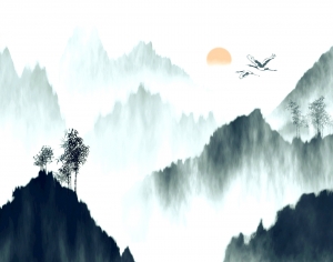 新中式山水壁纸-ID:303781031