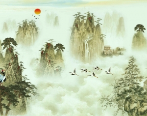 新中式山水壁纸-ID:976918944