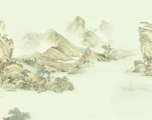 新中式山水壁纸-ID:398991167
