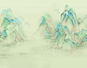 新中式山水壁纸-ID:417377003