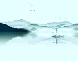 新中式山水壁纸-ID:985229029