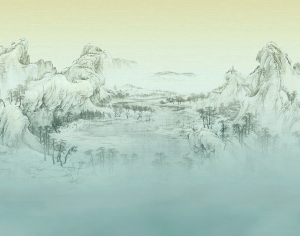 新中式山水壁纸-ID:697668081