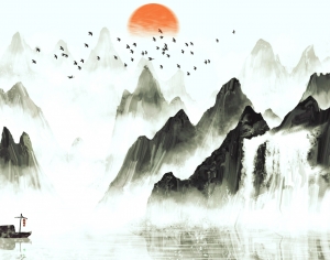 新中式山水壁纸-ID:871102099