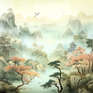 中式壁纸壁画-ID:959728005