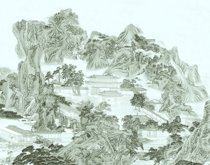 新中式壁纸壁画-ID:677102093