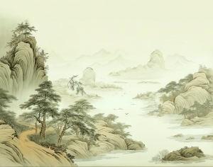 新中式壁纸-ID:615204106