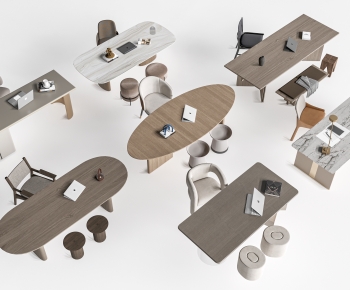 Modern Computer Desk And Chair-ID:143593076