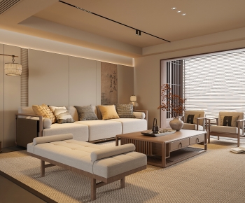 New Chinese Style A Living Room-ID:503402953
