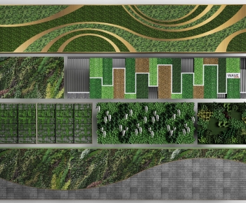 现代绿植墙植物墙组合-ID:809597024