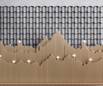 New Chinese Style TV Wall-ID:944081076