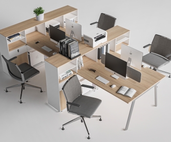 Modern Office Desk And Chair-ID:396621945