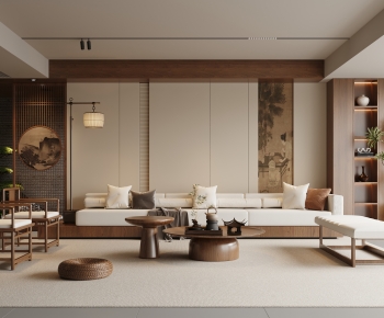 New Chinese Style A Living Room-ID:330140698