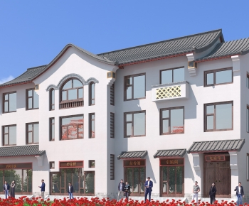 New Chinese Style Appearance Of Commercial Building-ID:412292967
