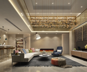 Modern A Living Room-ID:421725992