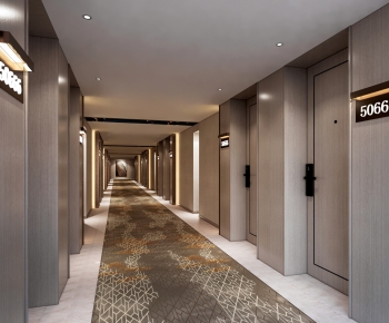 现代酒店过道走廊-ID:747602945