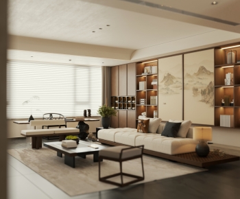 New Chinese Style A Living Room-ID:257151118