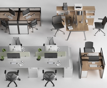 Modern Office Desk And Chair-ID:668916942