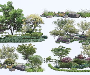 现代户外景观植物堆组合-ID:834125049